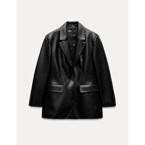 ZARA FAUX LEATHER BLACK Women's BLAZER